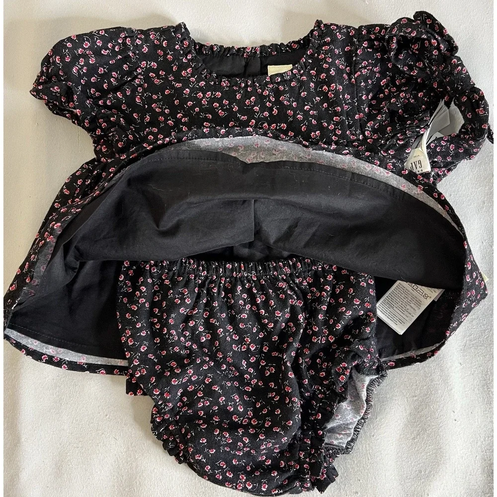 Baby Gap Floral Top Bloomers Headband Outfit Two Piece Set 12-18 Months‎ New